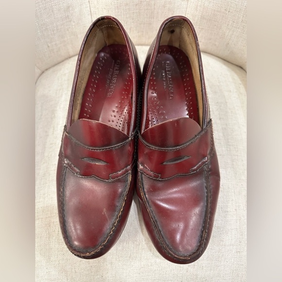 VTG GH Bass Weejuns Penny Loafers Men\'s 10 D Dress Shoes Burgundy Leather Preppy main image 4